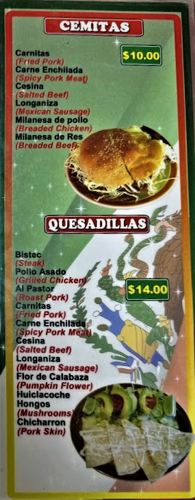 menu